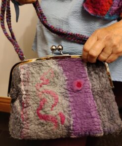 Sample for Nuno felted bag workshop at The Corner Patch