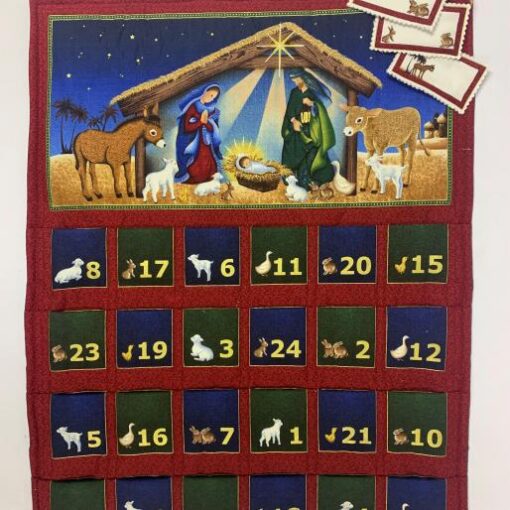 Littondale - Nativity - Christmas Advent Calendar - Panel - Red Green Multi - 1107M 04