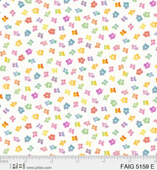 P & B Textiles - Fairy Garden by Sillier than Sally - Ditsy Flowers - White Multi - 5159 E