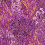 Benartex - Venetian Marble - Swirls - Marble Fuchsia-  Reds / Purples - Gold Metallic - 14038M 24