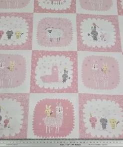 Benartex - Baby Buddies - Panel - Blocks - Pink - 2