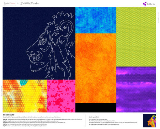 Lewis & Irene and Delphine Brooks- On Safari Collection - Panel - Applique - Lion - DB28