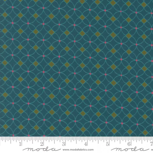 Moda Fabrics - Sagewood by Crystal Manning - Isla - Geometric - Peacock - Blue Green Multi - 1195 16