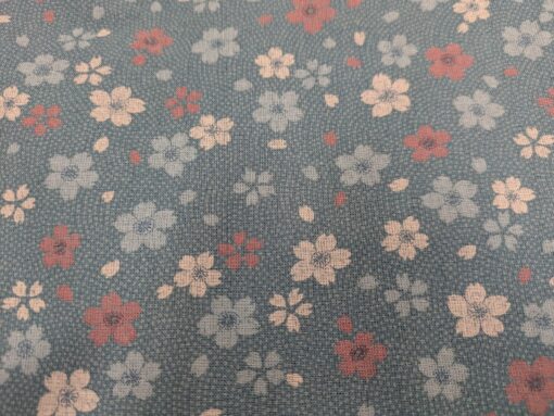 Sevenberry - Dressmaking - Textured Cotton - Floral - Blue Pink Cream - 88218 1-3