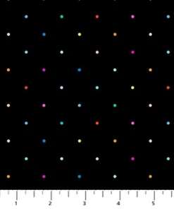 Figo Fabrics - Dusk  by Ghazal Razave - Ditsy Dots - Spots - Black Multi - Geometric - 92041 99