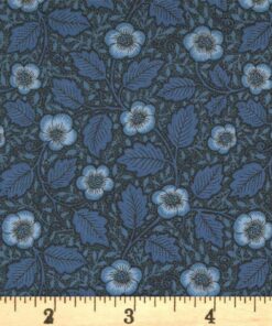 Moda Fabrics - Morris Manor - Best of Morris by Barbara Brackman - Antipodes - Floral - Twilight - Blue Multi - 8396 18
