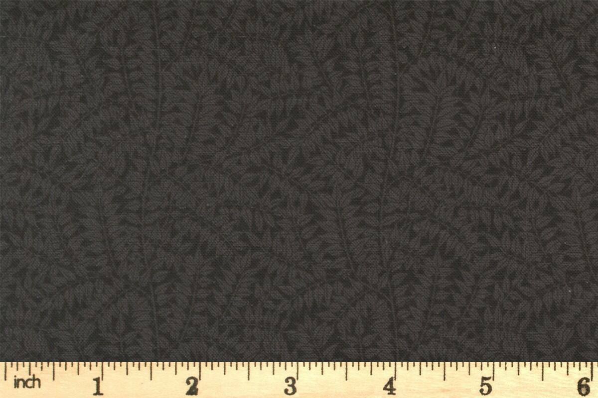 Moda Fabrics - Morris Manor - Best of Morris by Barbara Brackman - Branches - Foliage - Ebony - Black - Tone-n-Tone -8397 18