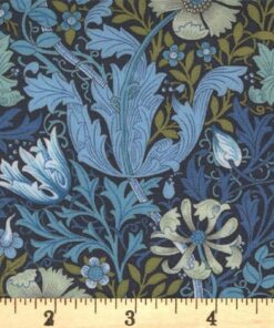 Moda Fabrics - Morris Manor - Best of Morris by Barbara Brackman - Compton - Floral - Twilight - Blue Multi - 8390 15