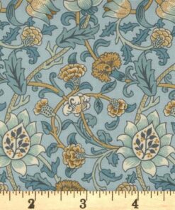 Moda Fabrics - Morris Manor - Best of Morris by Barbara Brackman - Evenlode - Floral - Sky - Light Blue Multi - 8392 13