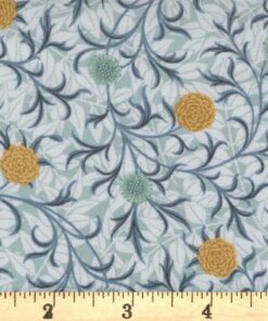 Moda Fabrics - Morris Manor - Best of Morris by Barbara Brackman - Scroll - Geometric - Sky - Light Blue Multi - 8393 13