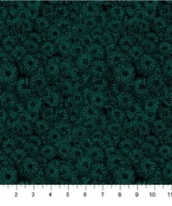 Northcott Studios - Indelible by Anna Maria Parry - Chrysanthemum - Packed Floral - Lush - Dark Green - Tone-on-Tone - Blender -  1002 62L