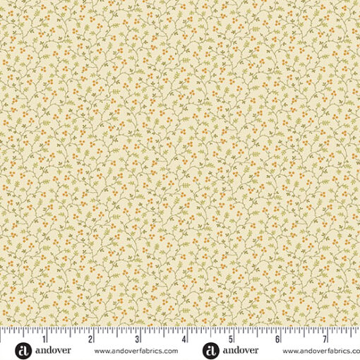 Andover Fabrics - Autumn Leaves by Renee Nannemann - Berryvine - Foliage - Cream Multi - 1552 L