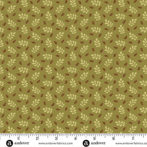 Andover Fabrics - Autumn Leaves by Renee Nannemann - Heartleaf - Foliage - Fern - Green Multi - 1548 G
