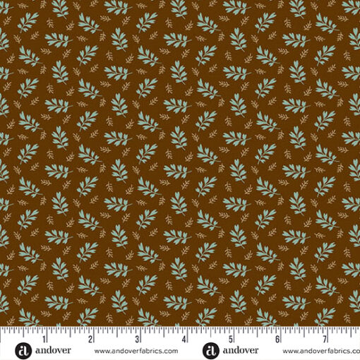 Andover Fabrics - Autumn Leaves by Renee Nannemann - Heartleaf - Foliage - Hickory - Brown Multi - 1548 N