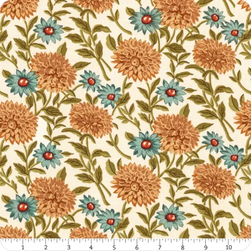 Andover Fabrics - Autumn Leaves by Renee Nannemann - Woodland Bloom - Floral - Almond - Cream Multi - 1543 L