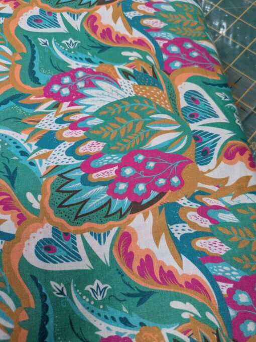 Empress - Dressmaking - Cotton Voile - Digital Print - Green Pink Multi - 111977 960