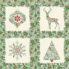Makower - Christmas - Good Tidings - Panel - Large Squares - Cream Multi - 111 Q