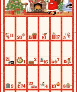 Makower - Christmas - Jolly Saint Nick - Advent Calendar - Panel - Cream Multi - 128 1