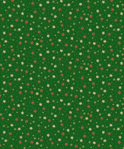 Makower - Christmas 2025 - Jolly St Nick - Sparkle - Stars - Green Multi  - 125 G
