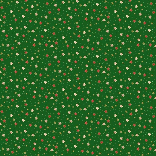 Makower - Christmas 2025 - Jolly St Nick - Sparkle - Stars - Green Multi  - 125 G