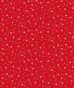 Makower - Christmas - Jolly - Sparkle - Stars - Red Multi - 125 R
