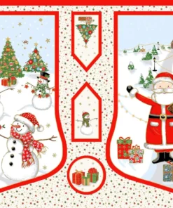 Makower - Christmas - Jolly Saint Nick - Stocking - Panel - Multi - 129 1
