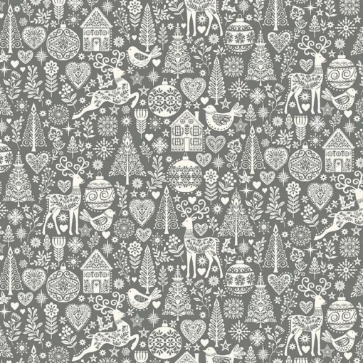 Makower - Scandi Christmas 2025 - Charms - Grey Cream - 112 S