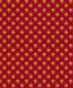 Lewis & Irene - Christmas 2025 - Away in a Manger - Gold Metallic Star on Red - C122 B