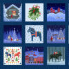 Lewis & Irene - Christmas 2025 - Tomens' Folklore - Blocks Panel - Blue Multi - CE53