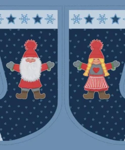 Lewis & Irene - Christmas 2025 - Tomens' Folklore - Stocking Panel - Blue Multi - CE56