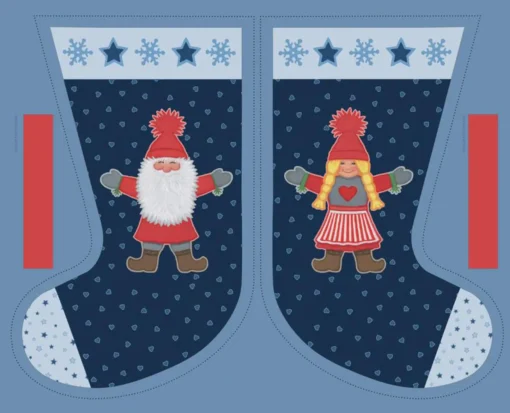 Lewis & Irene - Christmas 2025 - Tomens' Folklore - Stocking Panel - Blue Multi - CE56