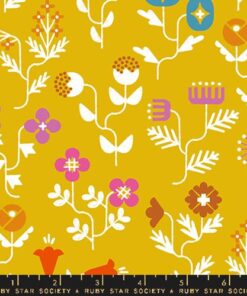 Moda Fabrics - Ruby Star Society - Salutations - Golden Rod - Cotton Linen Canvas - Mustard Multi - 1098 15L