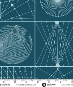 Andover Fabrics - Spectratastic by Giucy Giuce - Morisette - Navy Cream - Geometric - 1413 BY