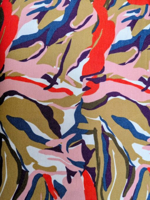 Behrens Fabrics - Ponti di Roma - Dressmaking - Stretch Jersey - Multi Muted - Abstract - 24049 011