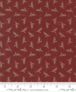Moda Fabrics - Wheatland by Kansas Troubles - Currant - Red Cream - Foliage - 9791 13