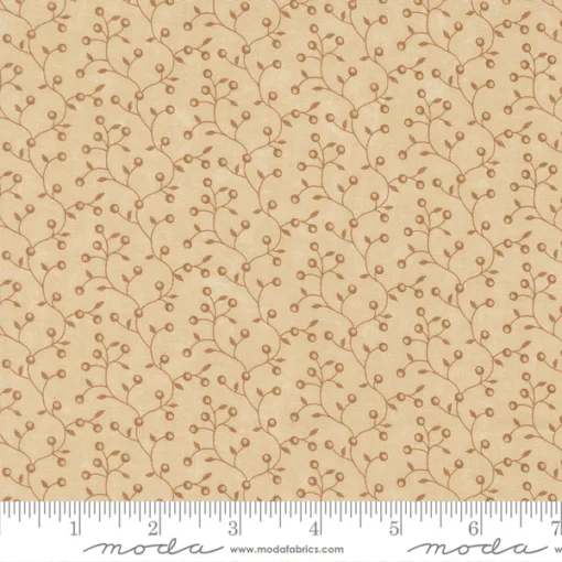 Moda Fabrics - Wheatland by Kansas Troubles - Wheat Tonal - Cream - Berry Vine - Tone on Tone - 9796 21