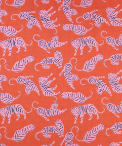 Fabric Godmother - Dressmaking - Milo's Tiger -Denim - Orange Pink - Cotton - 13164 V1