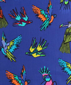 Fabric Godmother - Dressmaking - Neon Parrots - Cotton Poplin - Blue Multi - 32490 DG01