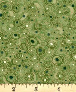 Makower - Golden by Andover - Scroll Green - Geometric - Gold Metallic - Green Multi - 158 G