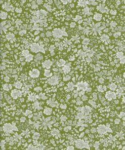 Liberty of London - Emily Belle - Jewel Tones - Caterpillar - Floral - Green / White - 440 A