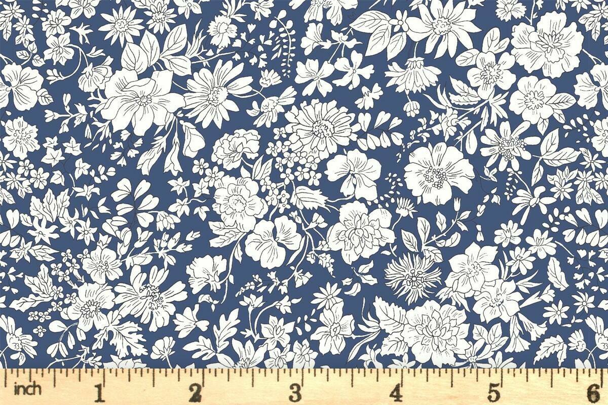 Liberty of London - Emily Belle - Jewel Tones - Sapphire - Floral - Blue / White -441 A