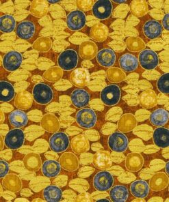 Robert Kaufman - Gustav Klimt - Circles - Gold Black - Gold Metallic - 21351 133