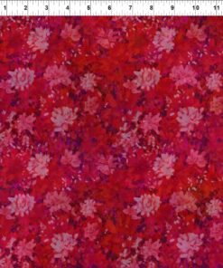 In The Beginning Fabrics - Blooming Day and Night - Burgundy Monet - Tone-on-Tone - Red - 4 BDN2