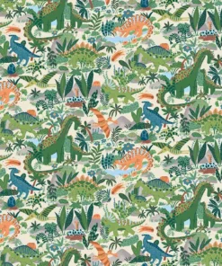 Makower - Prehistoric - Paradise - Scattered Dinosaurs - Cream Multi - 163 Q