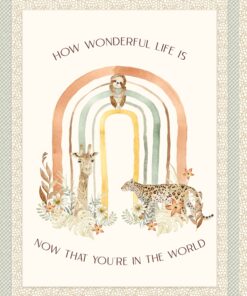 P & B Textiles - Mini Menagerie - Jungle Animals - Panel - White Multi - MMEN 6115 PA