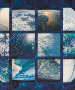 Robert Kaufman - Earth Views by Karen Nyberg - Oceans - Panel - Blue - AKWD 23314 59