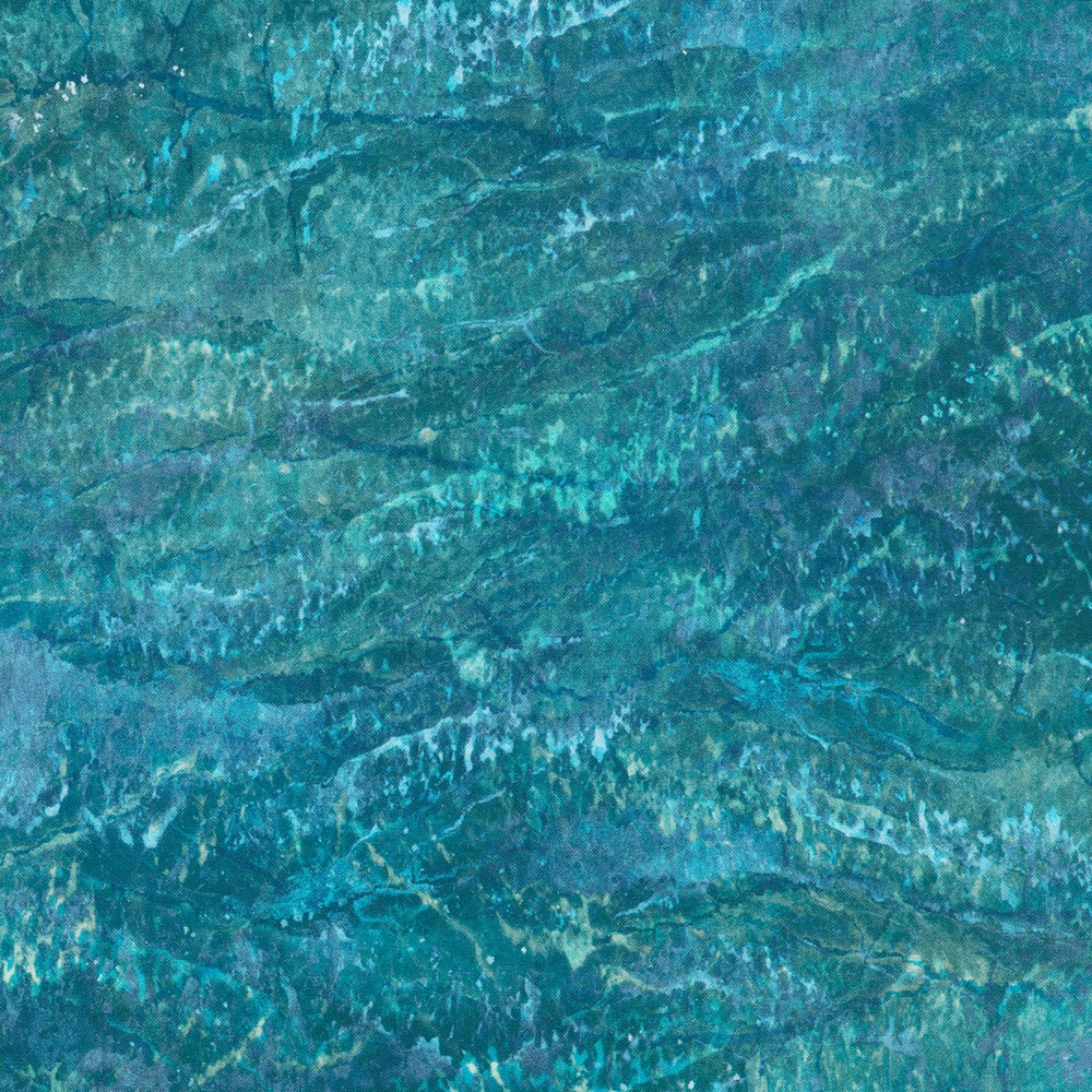 Robert Kaufman - Earth Views by Karen Nyberg - Oceans - Teal - Blue - AKWD 23321 213