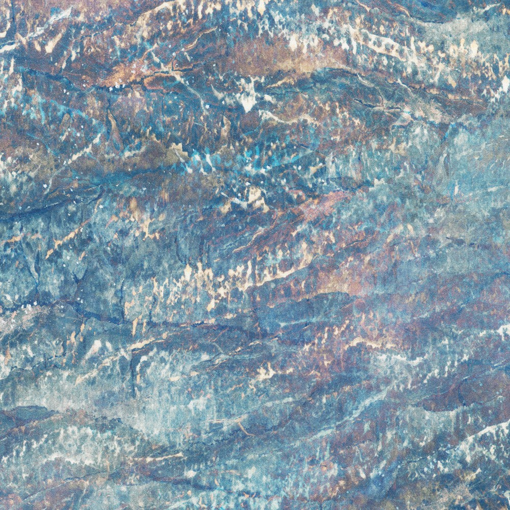 Robert Kaufman - Earth Views by Karen Nyberg - Oceans - Waterfall - Blue - AKWD 23321 405