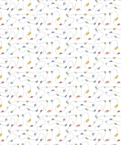 Figo Fabrics - Mini Metropolis - Cars - White Multi - 91190