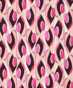 Knipidee Fabrics - Dressmaking - Retro Graphic  - Rayon - Pink Purple Multi - 21674 870